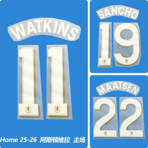 Football Idol Numbers 2025 Aston Villa Home WATKINS Football Jersey Number SANCHO