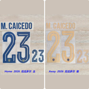 Football Idol Numbers 2026 Ecuador Home M. CAICEDO Football Jersey Number