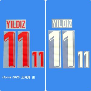 Football Idol Numbers 2026 Turkish Home YILDIZ Football Jersey Number