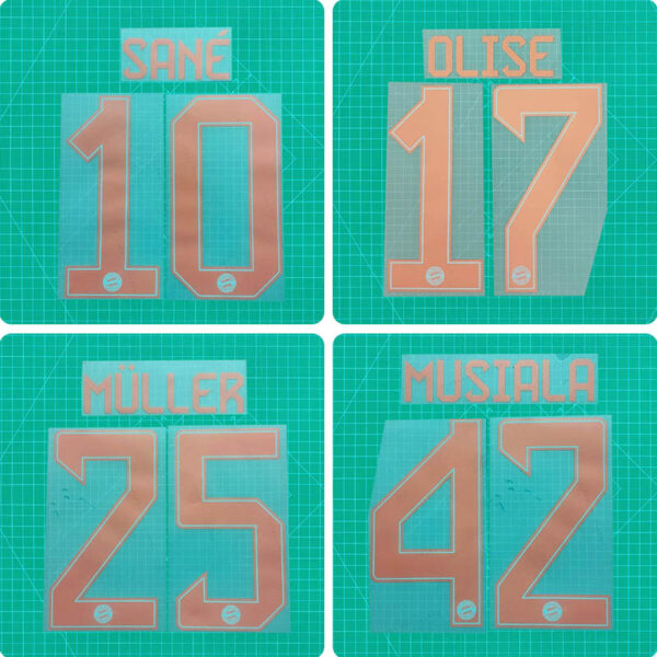 Football Idol Numbers 24-25 Bayern Away SANE Football Jersey Number ...