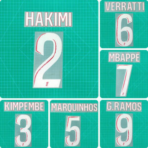 Football Idol Numbers 24-25 PSG Paris Home HAKIMI Football Jersey Number MARQUINHOS Team numbers and names G.RAMOS