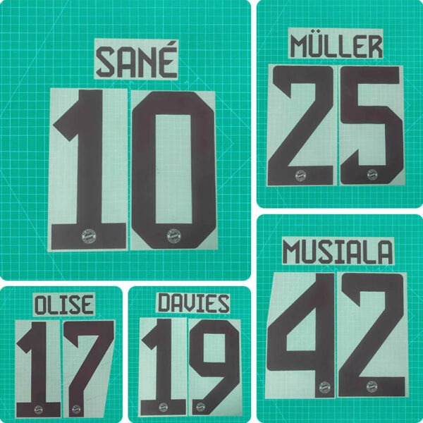 Football Idol Numbers 24-25 Bayern Home SANE Football Jersey Number ...