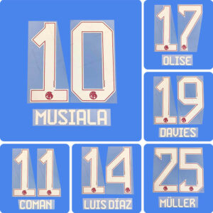 Football Idol Numbers 25-26 Bayern Munich Away II SANE Football Jersey Number OLISE Team numbers and names DAVIES