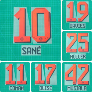 Football Idol Numbers 25-26 Bayern Munich Away SANE Football Jersey Number OLISE Team numbers and names MUSIALA