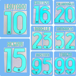 Football Idol Numbers 25-26 Inter Milan Home LAUTARO Football Jersey Number ACERBI Team numbers and names BARELLA