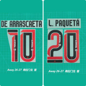 Football Idol Numbers 2026 2027 Flamengo Away DE ARRASCAETA Football Jersey Number L. PAQUETA