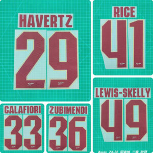 Football Idol Numbers 25-26 Arsenal Away II HAVERTZ Football Jersey Number GALAFIORI Team numbers and names