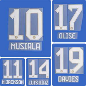 Football Idol Numbers 26-27 Bayern Home Football Jersey Number MUSIALA Team numbers and names N.JACKSON