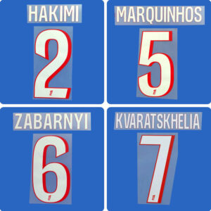 Football Idol Numbers 26-27 PSG Paris Home HAKIMI Football Jersey Number ZABARNYI Team numbers and names