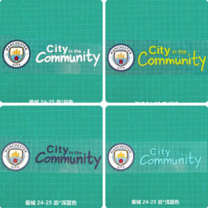 Jersey Adhesive Patch Paper 2024 2025 Manchester City Team sponsor stickers (Behind)