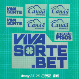 Jersey Adhesive Patch Paper 2025-26 Bahia Away Team Sponsor Stickers All