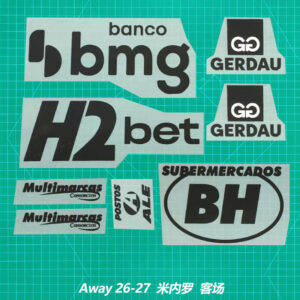 Jersey Adhesive Patch Paper 2026-27 Atletico Mineiro Away Team Sponsor Stickers All