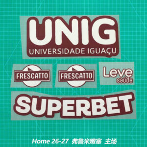 Jersey Adhesive Patch Paper 2026-27 Fluminense Home Team Sponsor Stickers All