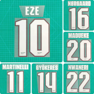 Football Idol Numbers 2026-27 Arsenal Home EZE Football Jersey Number MARTINELLI Team numbers and names MADUEKE