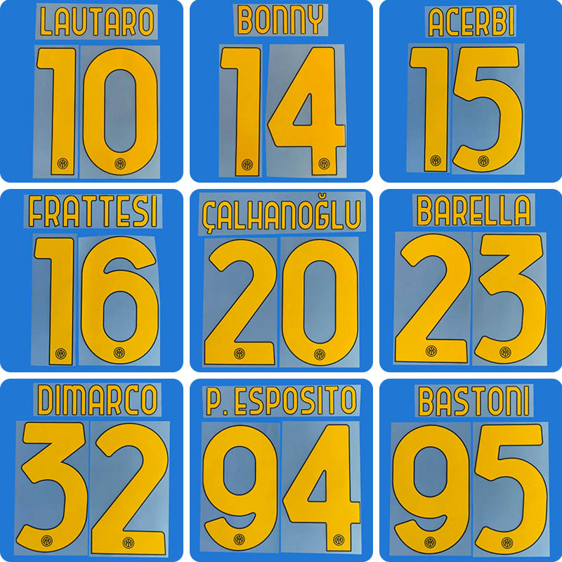 Football Idol Numbers 2026-27 Inter Milan Home LAUTARO Football Jersey Number BONNY Team numbers and names BARELLA