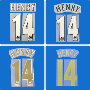 Retro jersey numbers Arsenal Football idol numbers HENRY Football jersey numbers and names