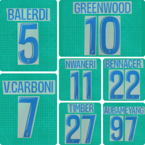 Football Idol Numbers 2026-27 Marseille Home BALERDI Football Jersey Number GREENWOOD Team numbers and names NWANERI