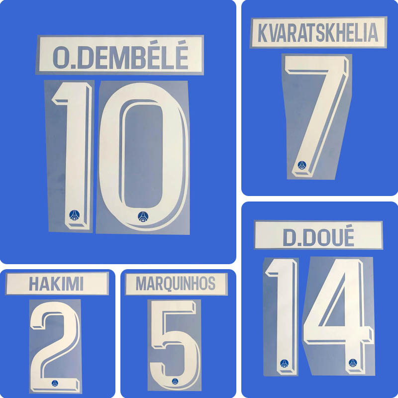 Football Idol Numbers 2026-27 PSG Paris Home Football Jersey Number HAKIMI Team numbers and names O.DEMBELE