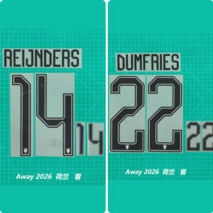 Football Idol Numbers 2026 World Cup Holanda Away DUMFRIES Football Jersey Number REIJNDERS Team numbers and names