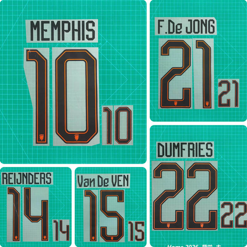 Football Idol Numbers 2026 World Cup Holanda Home MEMPHIS Football Jersey Number REIJNDERS Team numbers and names Van De VEN