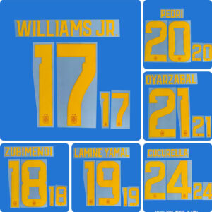 Football Idol Numbers 2026 World Cup Spain Home (2-star) ZUBIMENDI Football Jersey Number LAMINE YAMAL Team numbers and names PEDRI