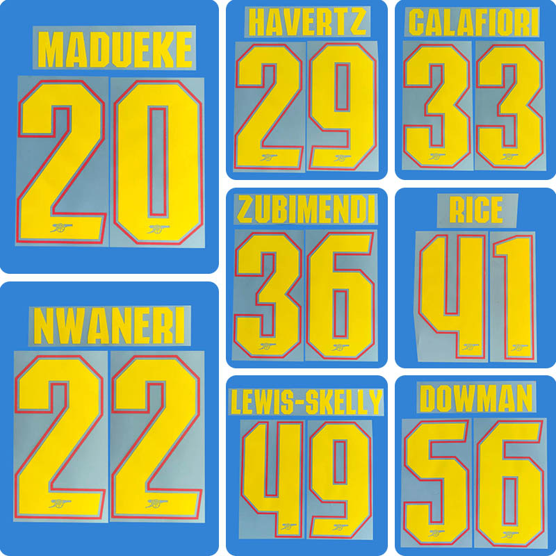 Football Idol Numbers 2026-27 Arsenal Away MADUEKE Football Jersey Number NWANERI Team numbers and names RICE