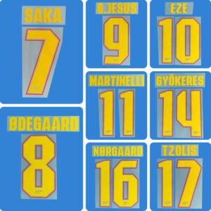 Football Idol Numbers 2026-27 Arsenal Away MARTINELLI Football Jersey Number SAKA Team numbers and names EZE