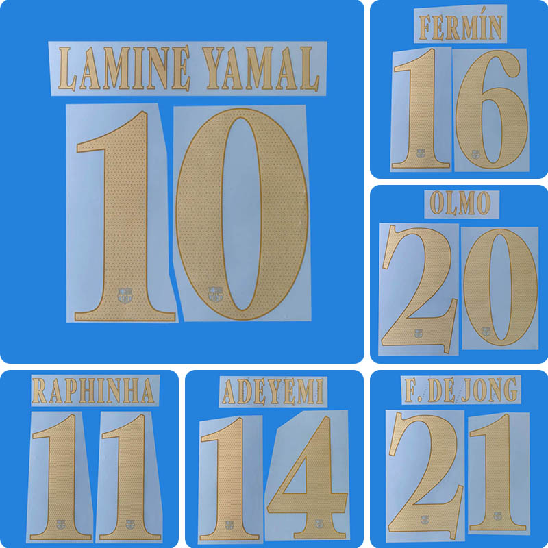 Football Idol Numbers 2026-27 Barcelona Away Football Jersey Number LAMINE YAMAL Team numbers and names RAPHINHA