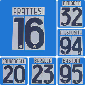 Football Idol Numbers 2026-27 Inter Milan Away Football Jersey Number FRATTESI Team numbers and names DIMARCO