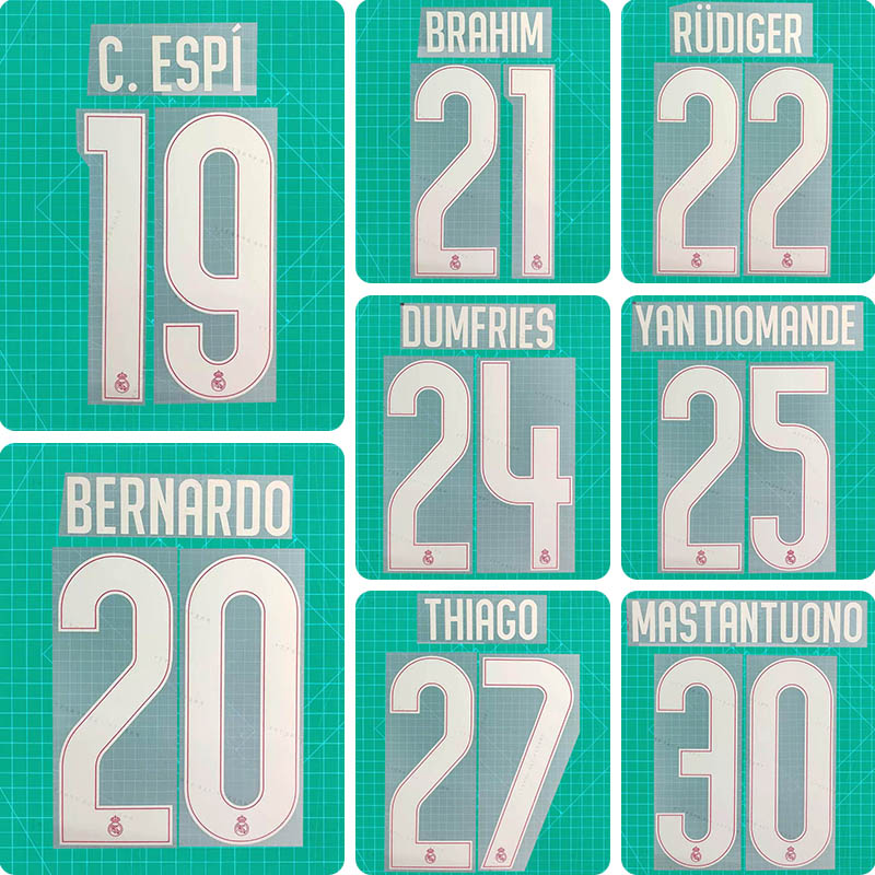 Football Idol Numbers 2026-27 Real Madrid Away II BERNARDO Football Jersey Number RUDIGER Team numbers and names THIAGO