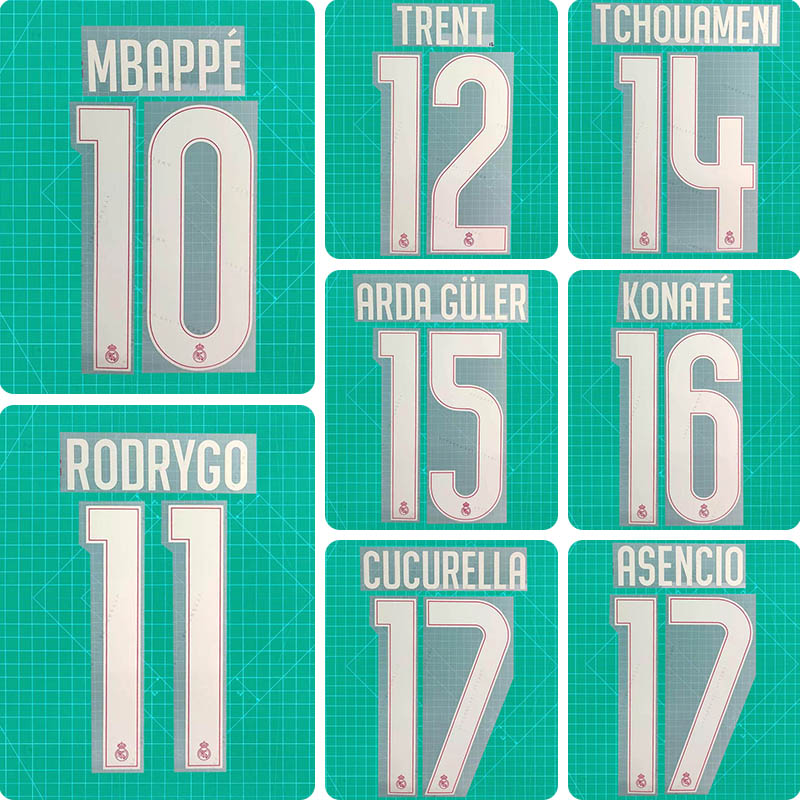 Football Idol Numbers 2026-27 Real Madrid Away MBAPPE Football Jersey Number RODRYGO Team numbers and names KONATE