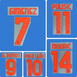 Football Idol Numbers 26-27 AC Milan Away II Football Jersey Number RAFA LEAO Team numbers and names MODRIC