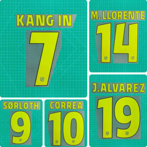 Football Idol Numbers 26-27 Atletico Madrid Away Football Jersey Number CORREA Team numbers and names J. ALVAREZ
