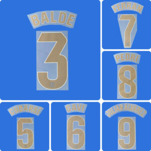 Football Idol Numbers 26-27 Barcelona Away Football Jersey Number GAVI Team numbers and names PEDRI