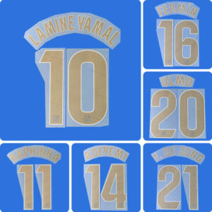 Football Idol Numbers 26-27 Barcelona Away Football Jersey Number LAMINE YAMAL Team numbers and names OLMO