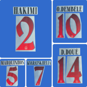 Football Idol Numbers 26-27 PSG Paris Away Football Jersey Number MARQUINHOS Team numbers and names O.DEMBELE