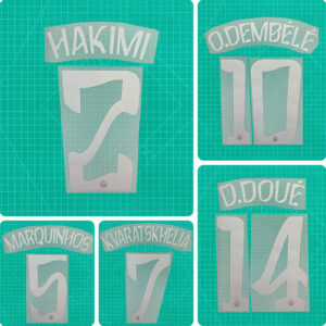 Football Idol Numbers 2025-26 PSG Paris Away Football Jersey Number KVARATSKHELIA Team numbers and names O.DEMBELE