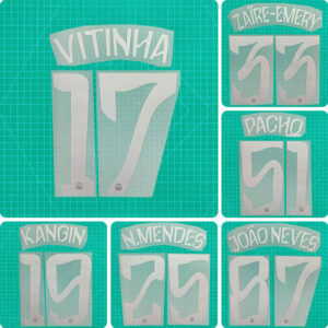Football Idol Numbers 2025-26 PSG Paris Away Football Jersey Number VITINHA Team numbers and names N.MENDES