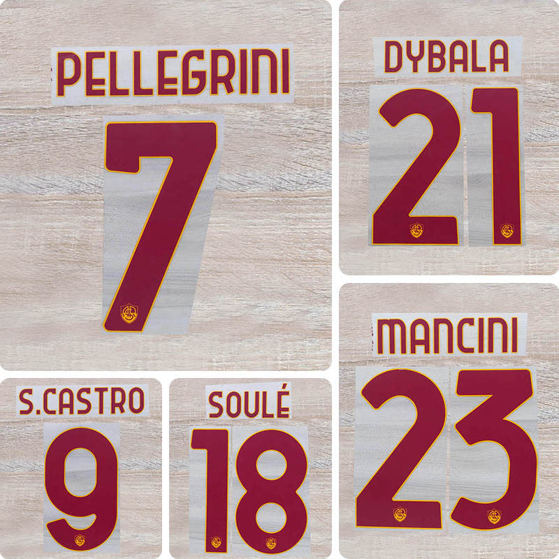 Football Idol Numbers 2026-27 AS Roma Away Football Jersey Number PELLEGRINI Team numbers and names DYBALA
