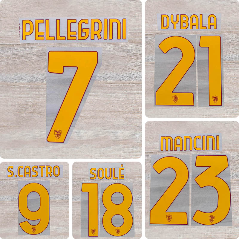 Football Idol Numbers 2026-27 AS Roma Home Football Jersey Number S.CASTRO Team numbers and names MANCINI