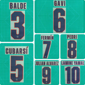 Football Idol Numbers 2026-27 Barcelona Away II Football Jersey Number PEDRI Team numbers and names LAMINE YAMAL