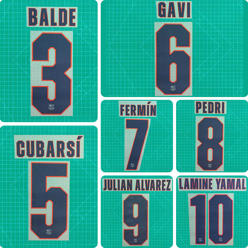Football Idol Numbers 2026-27 Barcelona Away II Football Jersey Number PEDRI Team numbers and names LAMINE YAMAL