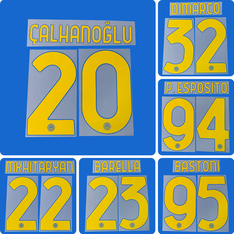 Football Idol Numbers 2026-27 Inter Milan Away II Football Jersey Number CALHANOGLU Team numbers and names DIMARCO