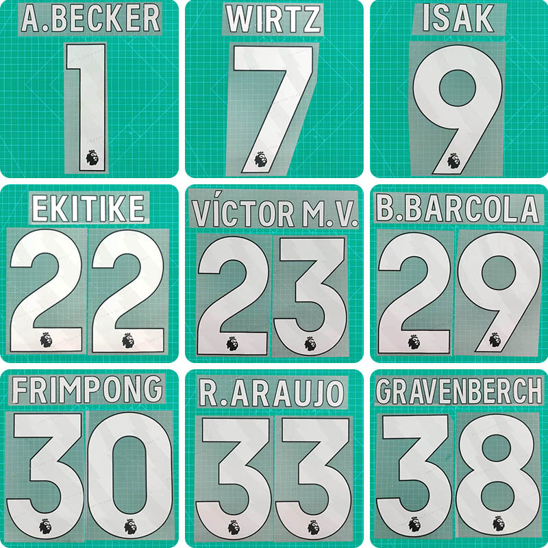 Football Idol Numbers 2026-27 Liverpool Home ISAK Football Jersey Number B.BARCOLA Team numbers and names FRIMPONG